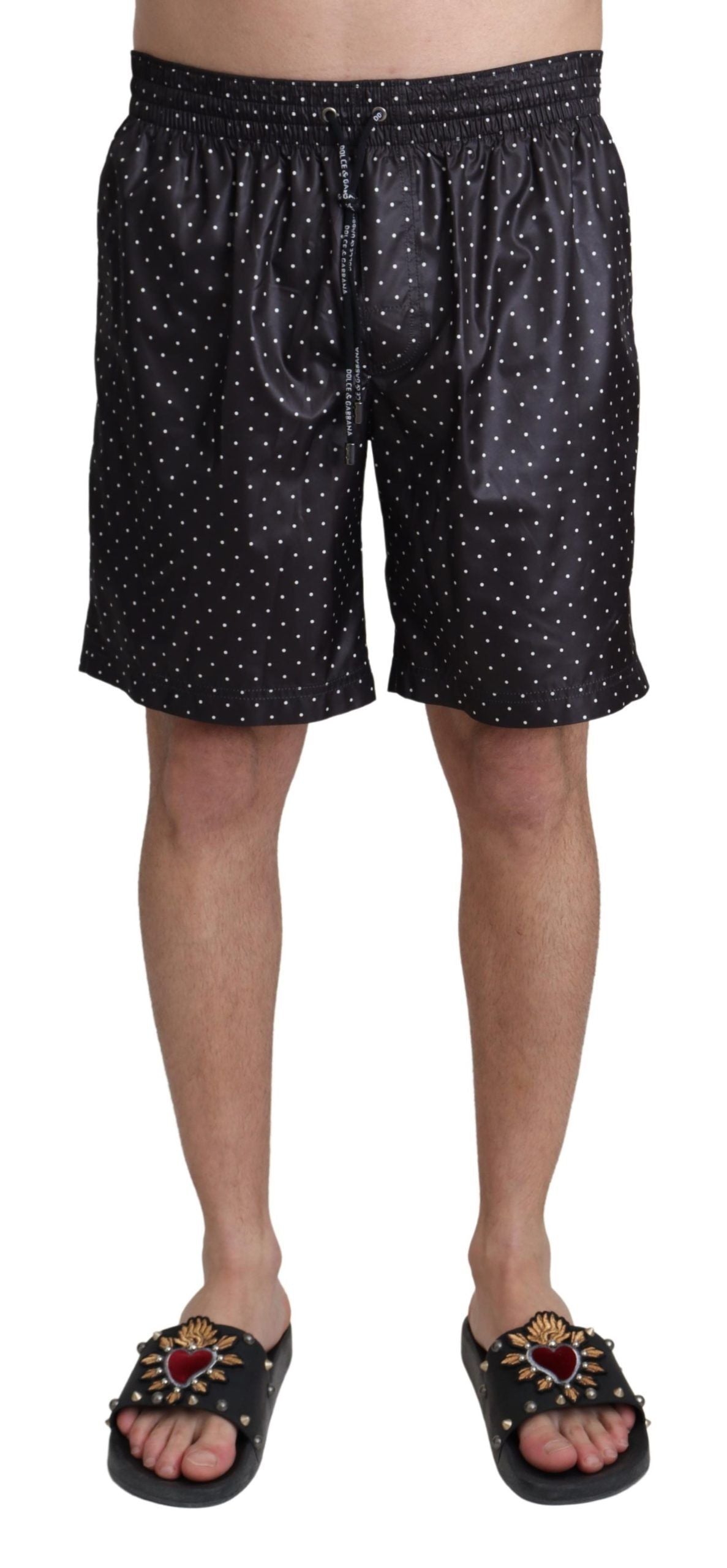 Dolce &amp; Gabbana Zwarte Polka Dot Print Strandkleding Badmode