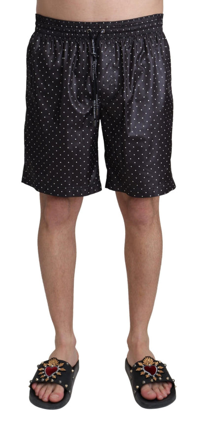Dolce &amp; Gabbana Zwarte Polka Dot Print Strandkleding Badmode
