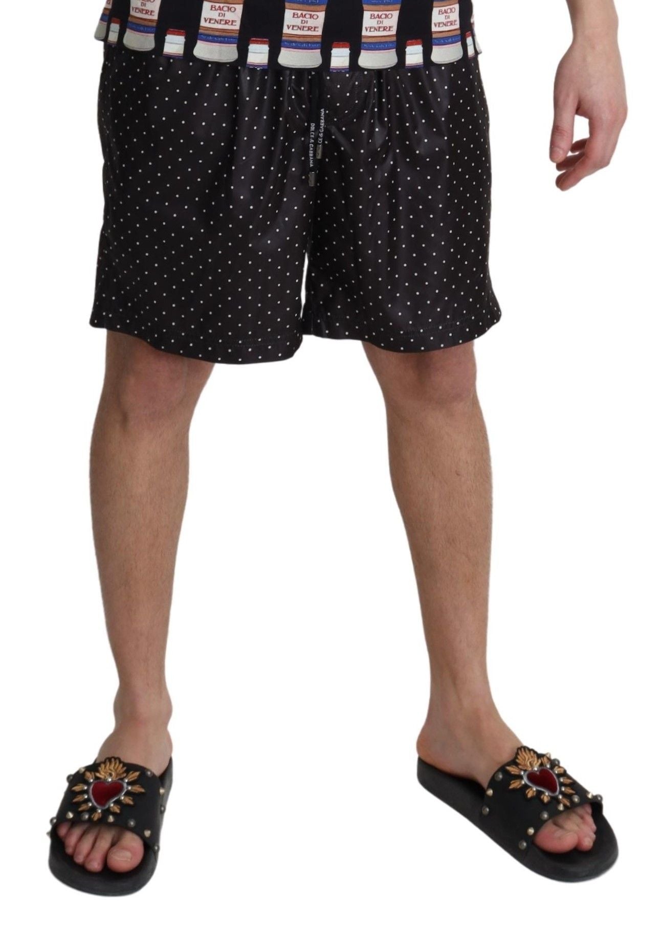 Dolce &amp; Gabbana Zwarte Polka Dot Print Strandkleding Badmode