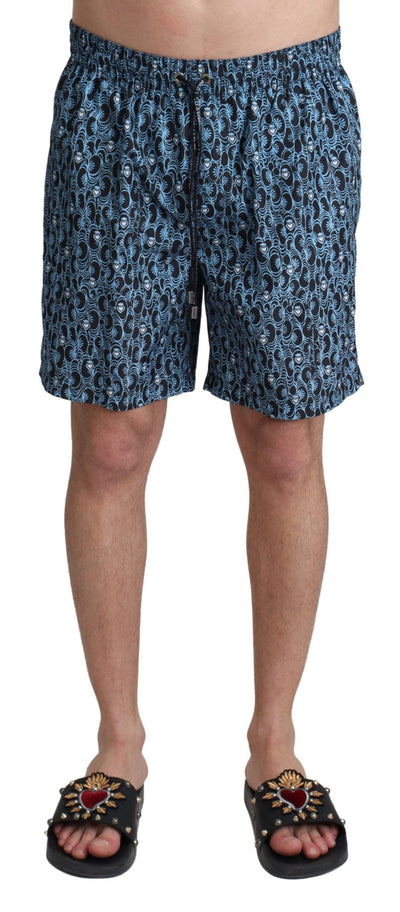 Maillot de bain short de plage imprimé bleu Dolce &amp; Gabbana