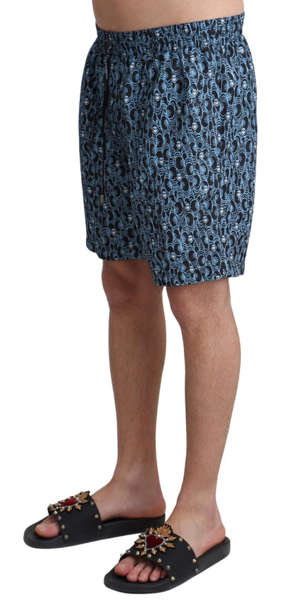Maillot de bain short de plage imprimé bleu Dolce &amp; Gabbana