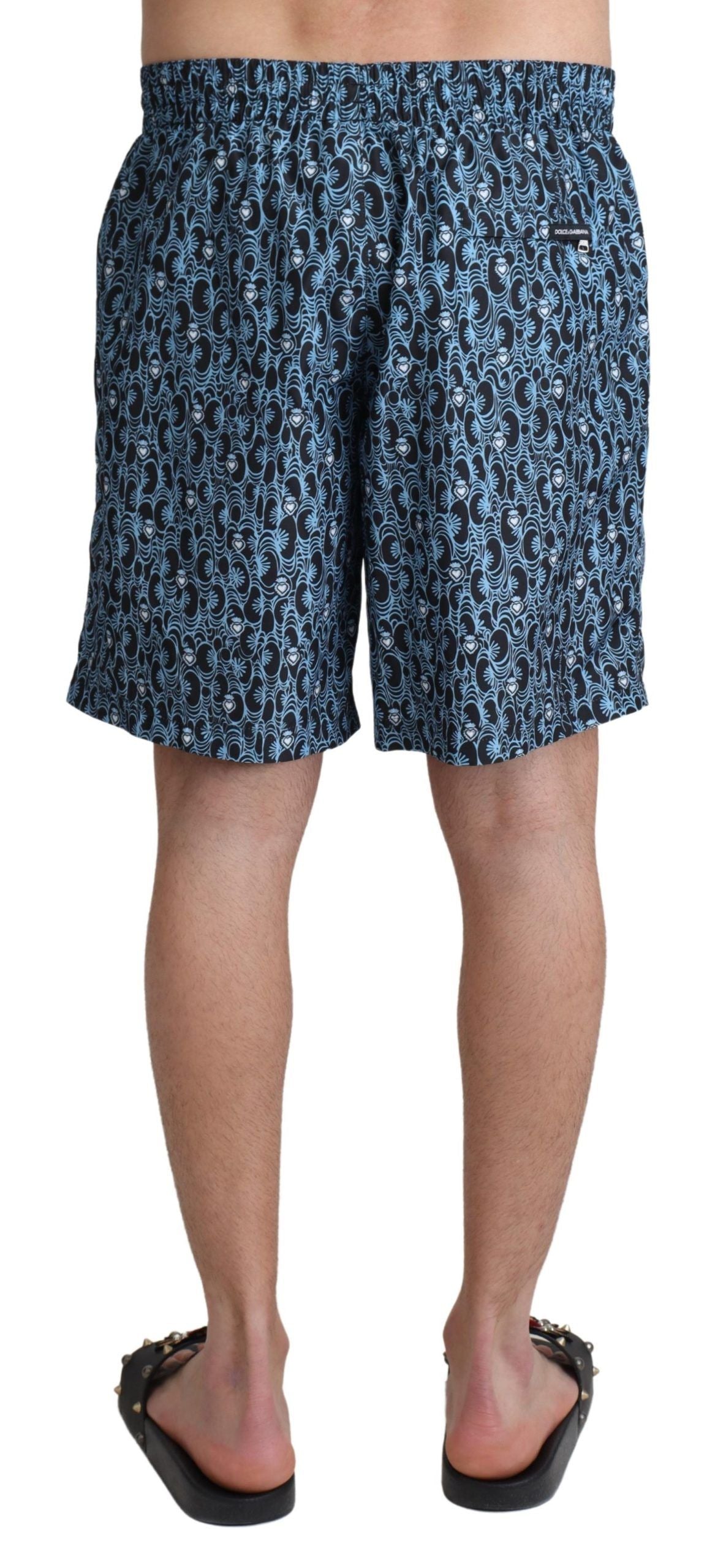 Maillot de bain short de plage imprimé bleu Dolce &amp; Gabbana