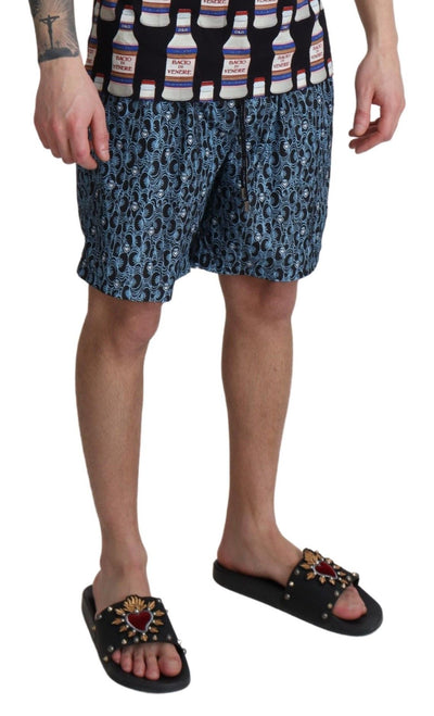 Maillot de bain short de plage imprimé bleu Dolce &amp; Gabbana
