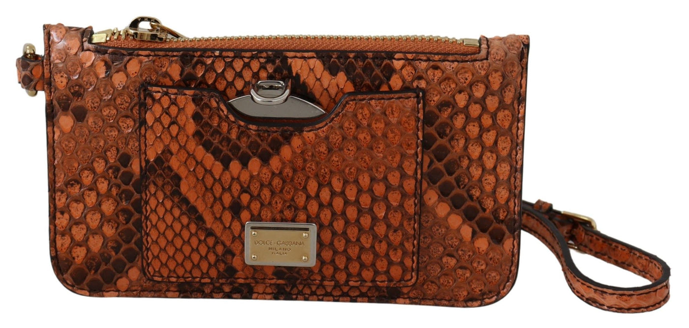 Dolce &amp; Gabbana Bruine Leren Portemonnee Polsbandje Spiegel AGNESE Portemonnee