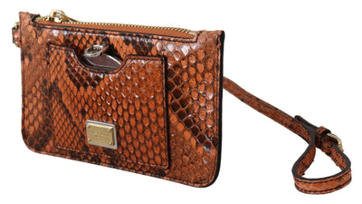 Dolce &amp; Gabbana Bruine Leren Portemonnee Polsbandje Spiegel AGNESE Portemonnee