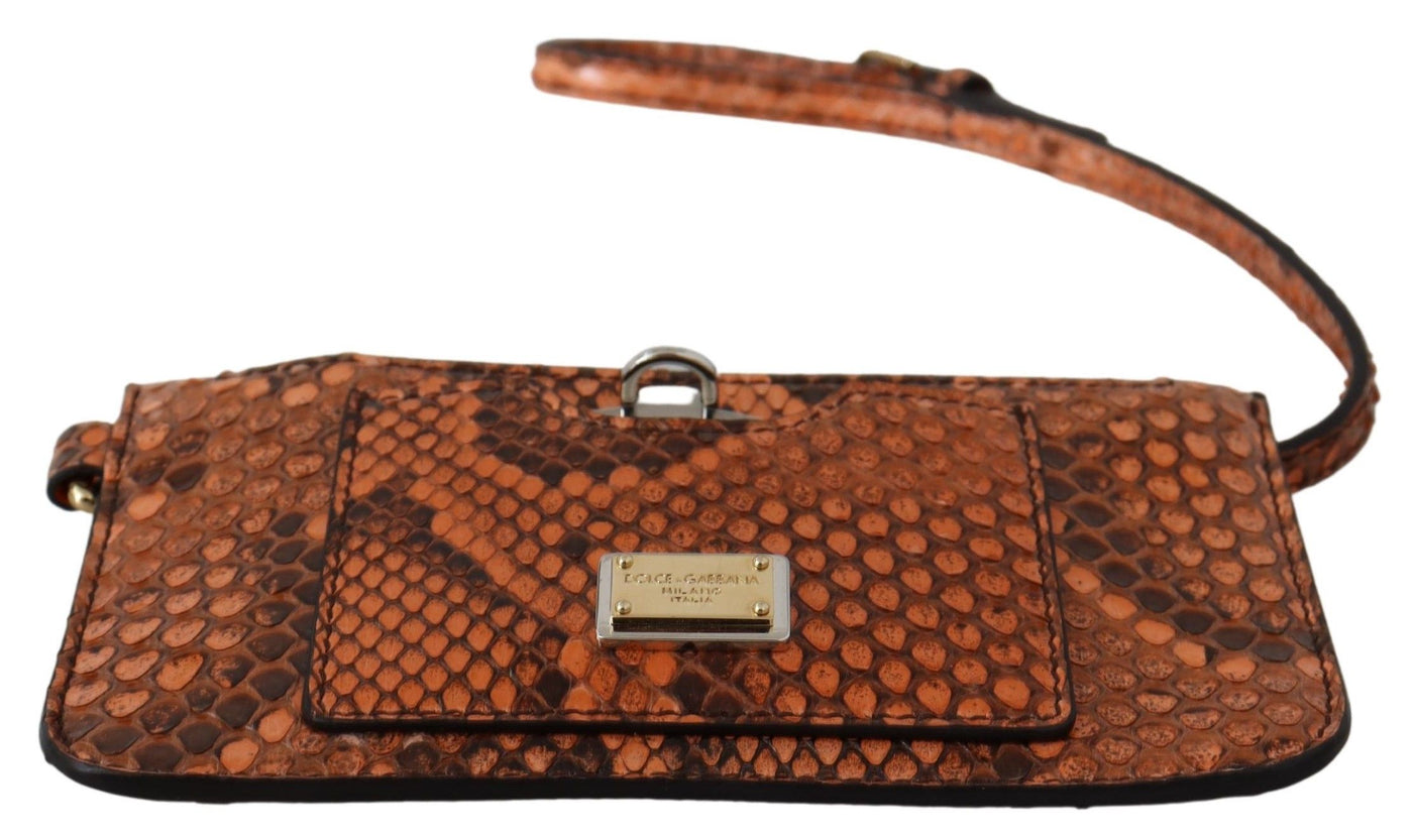 Dolce &amp; Gabbana Bruine Leren Portemonnee Polsbandje Spiegel AGNESE Portemonnee