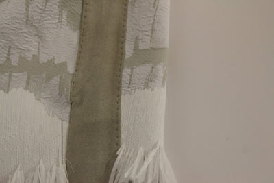 Arzu Kaprol White Acrylic Straight Pencil Skirt