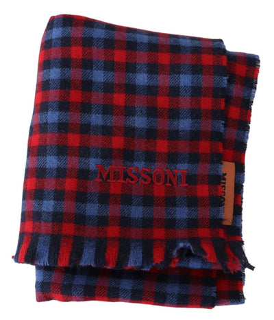 Châle unisexe en laine à carreaux multicolores Missoni 