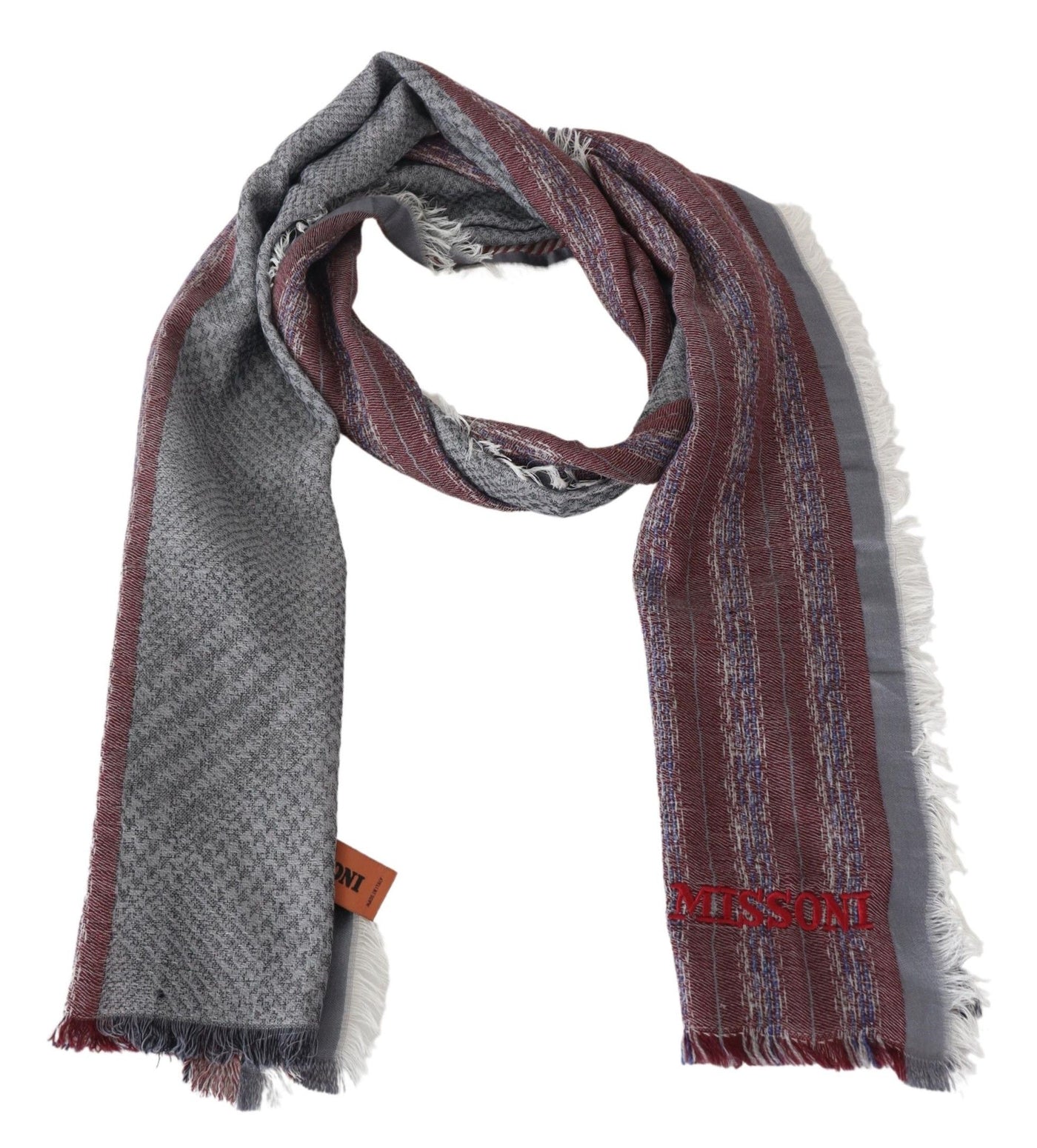 Écharpe châle unisexe à rayures multicolores en laine Missoni