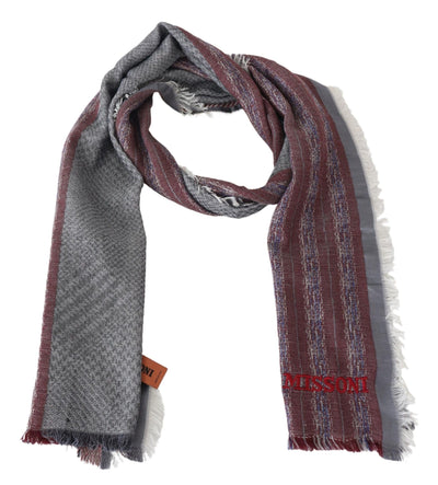 Écharpe châle unisexe à rayures multicolores en laine Missoni