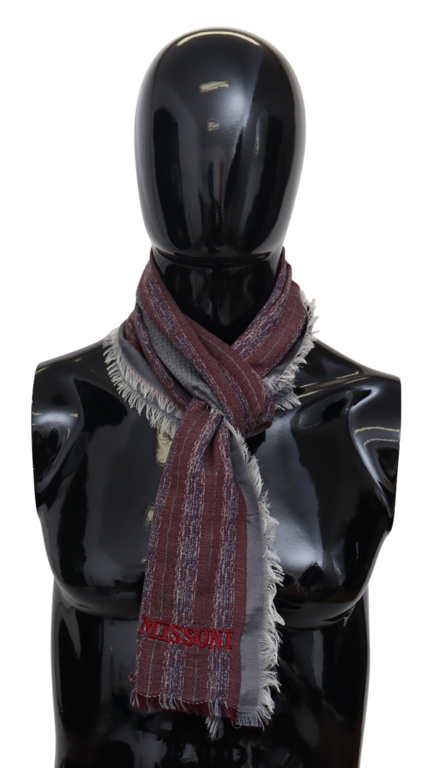 Écharpe châle unisexe à rayures multicolores en laine Missoni