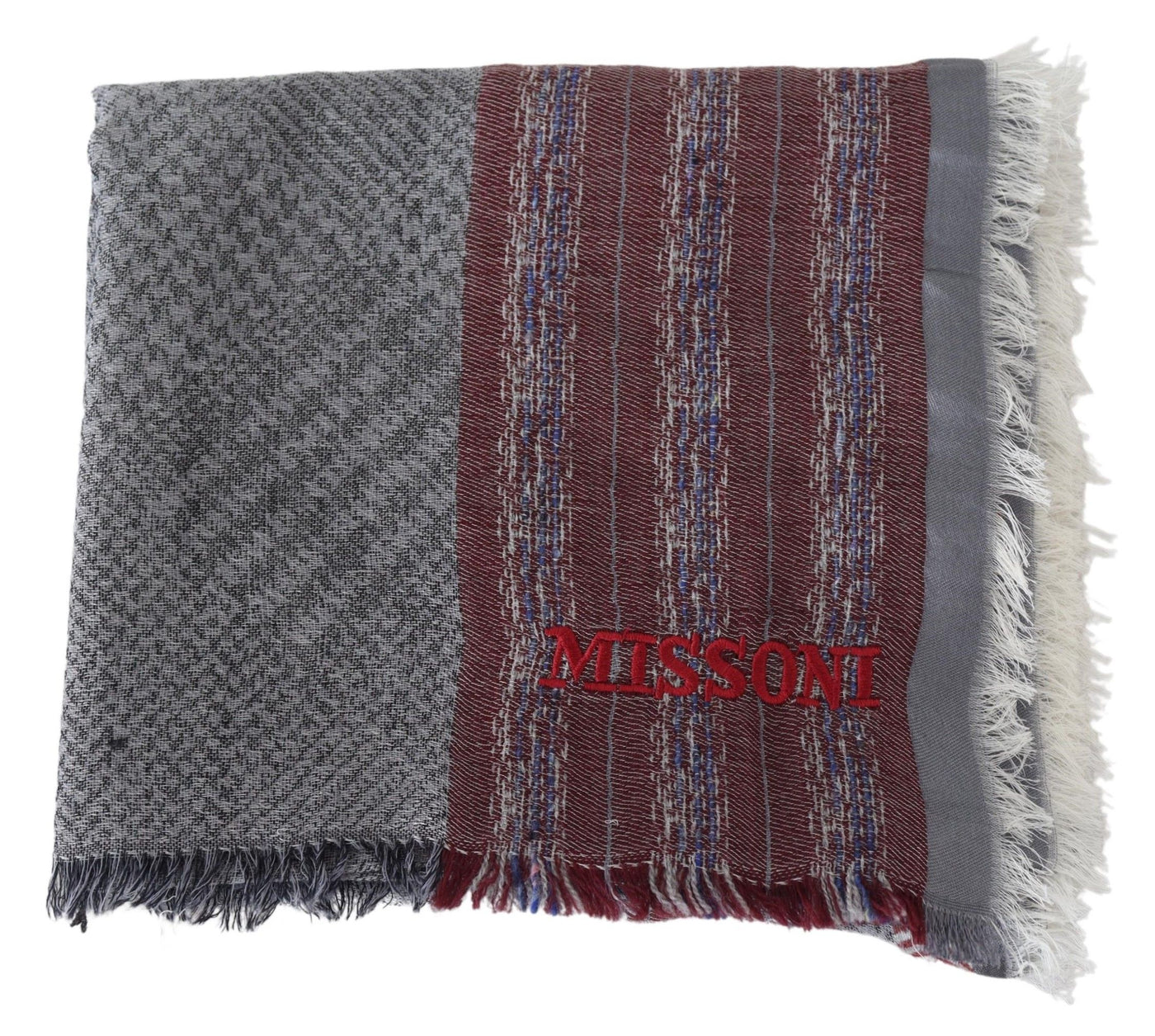 Écharpe châle unisexe à rayures multicolores en laine Missoni