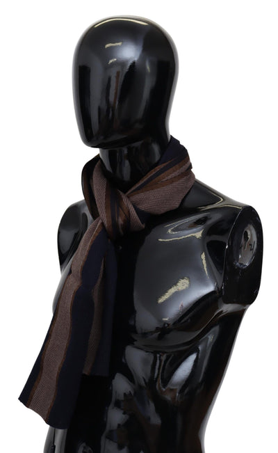 Écharpe châle unisexe rayée en laine marron Missoni