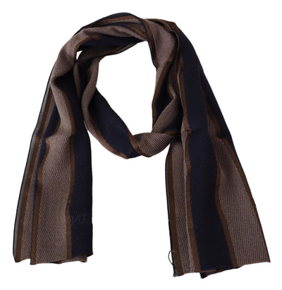 Écharpe châle unisexe rayée en laine marron Missoni
