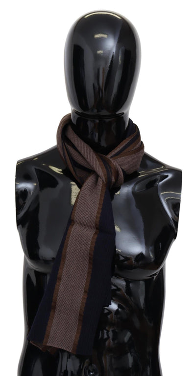 Écharpe châle unisexe rayée en laine marron Missoni