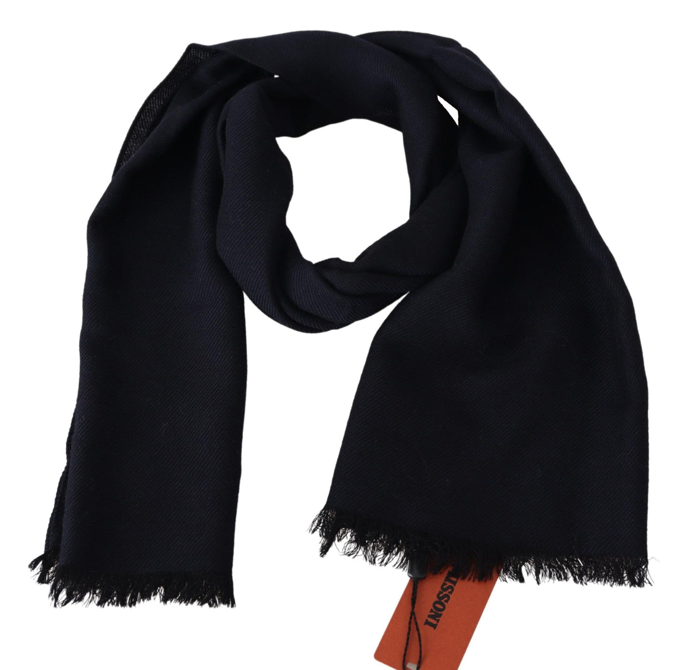 Écharpe châle unisexe en tricot 100 % laine noire Missoni