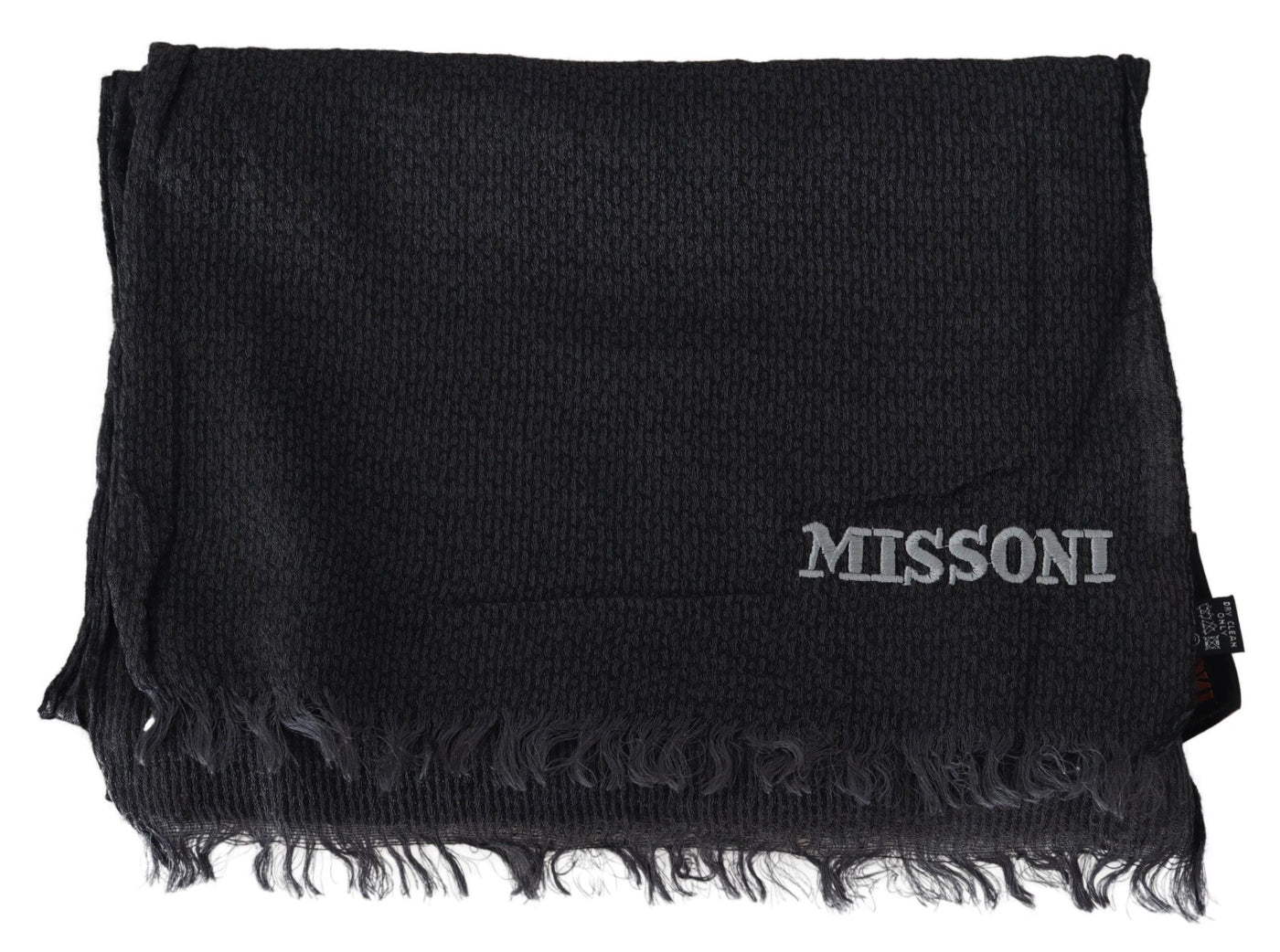 Écharpe unisexe en tricot de laine noire Missoni
