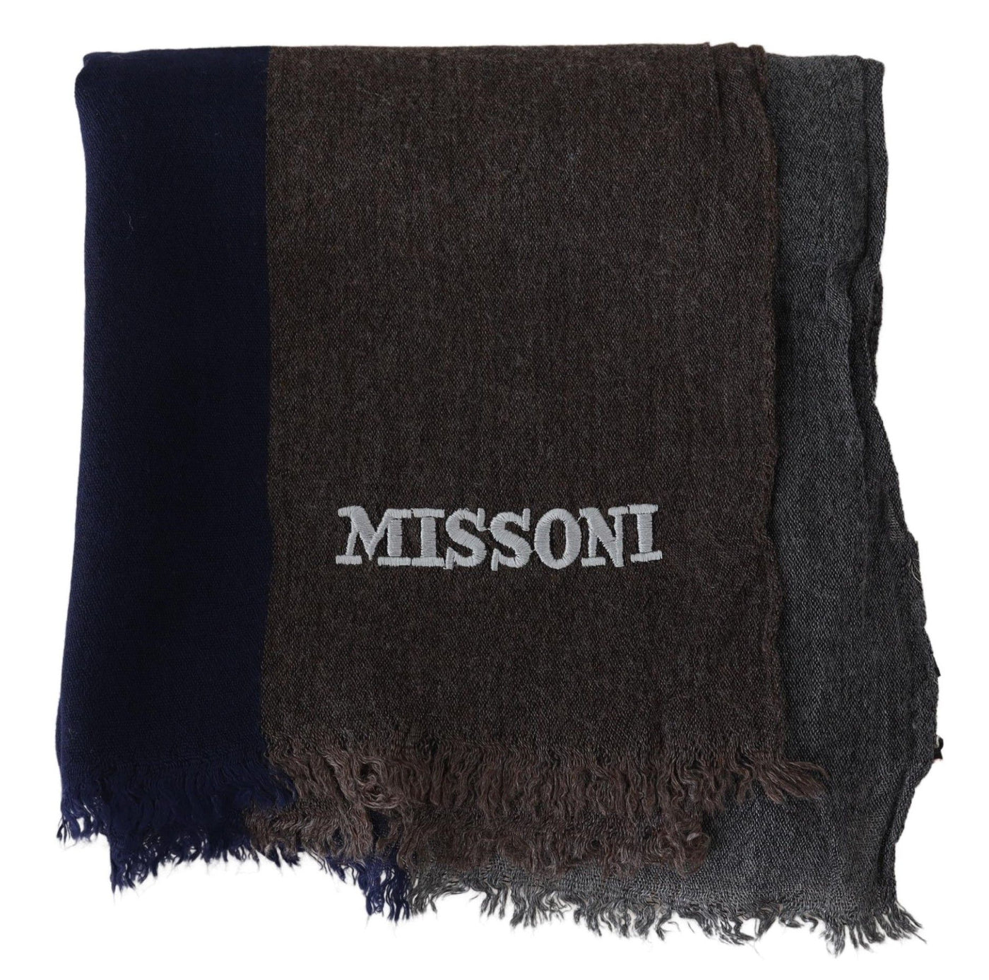 Écharpe unisexe en laine à rayures multicolores Missoni à franges