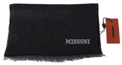 Écharpe unisexe en laine à rayures noires Missoni