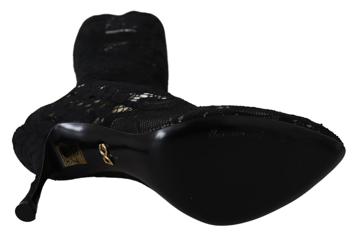 Dolce &amp; Gabbana Chaussettes en dentelle noire Taormina Bottes Chaussures Escarpins