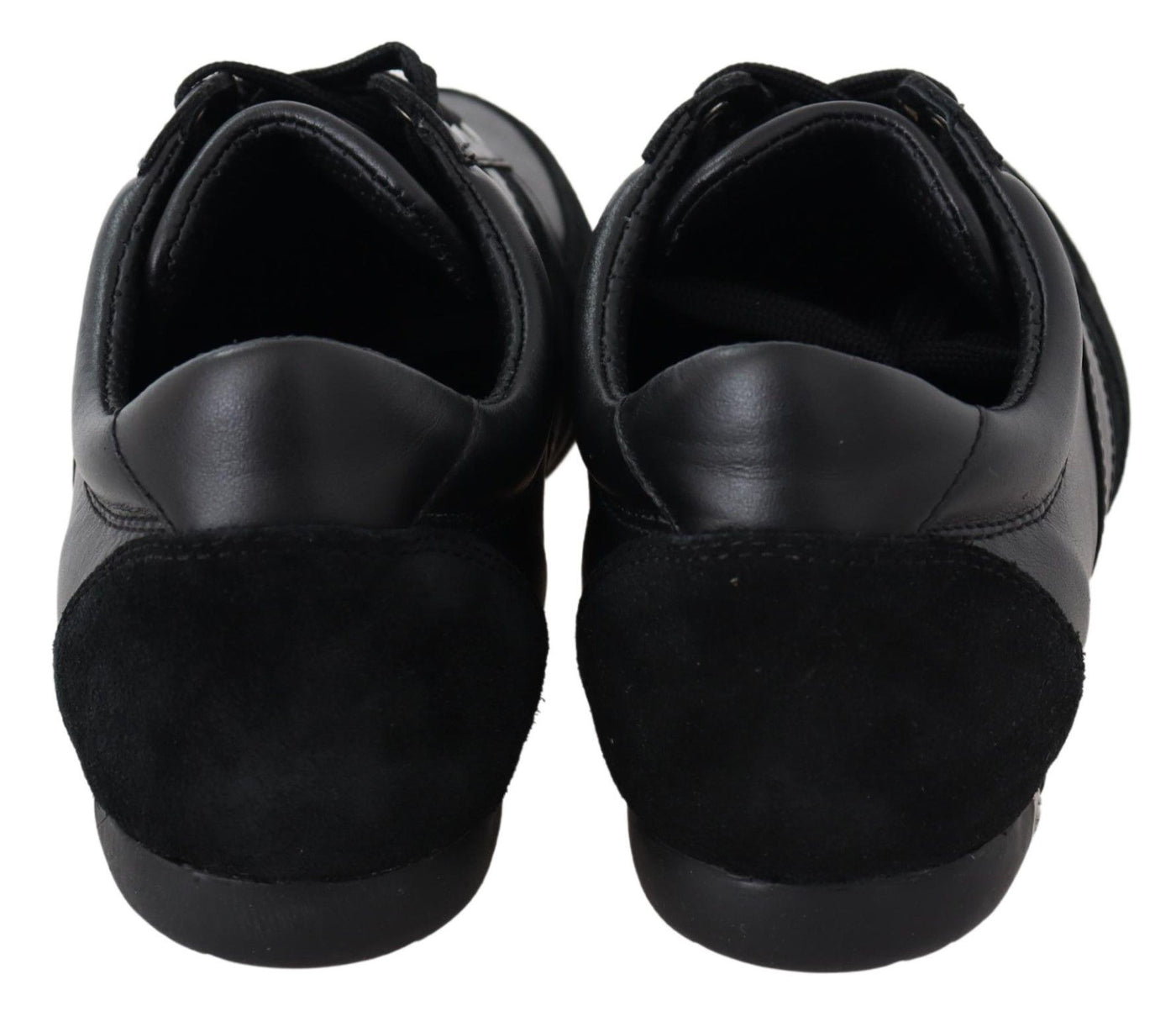 Baskets décontractées en cuir noir avec logo Dolce &amp; Gabbana