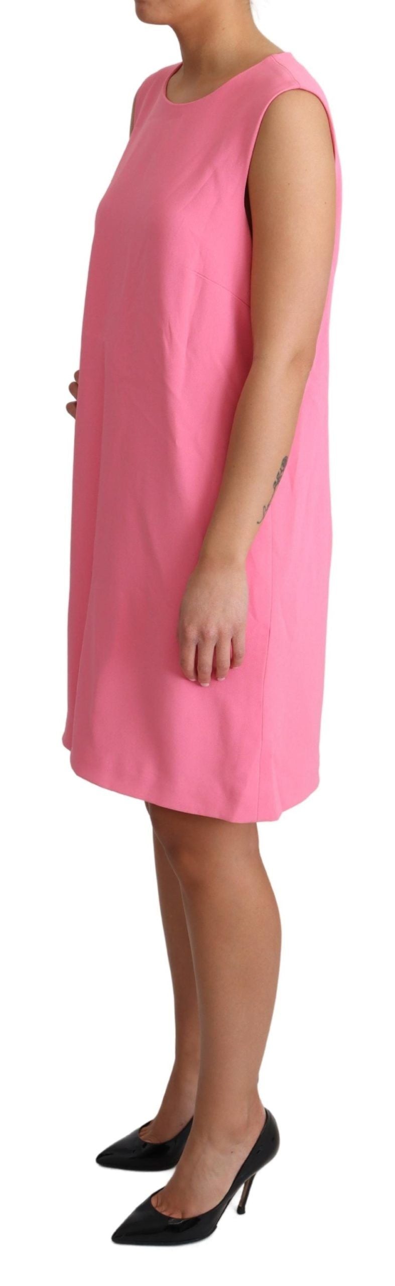 Robe droite rose sans manches Dolce &amp; Gabbana, longueur genou
