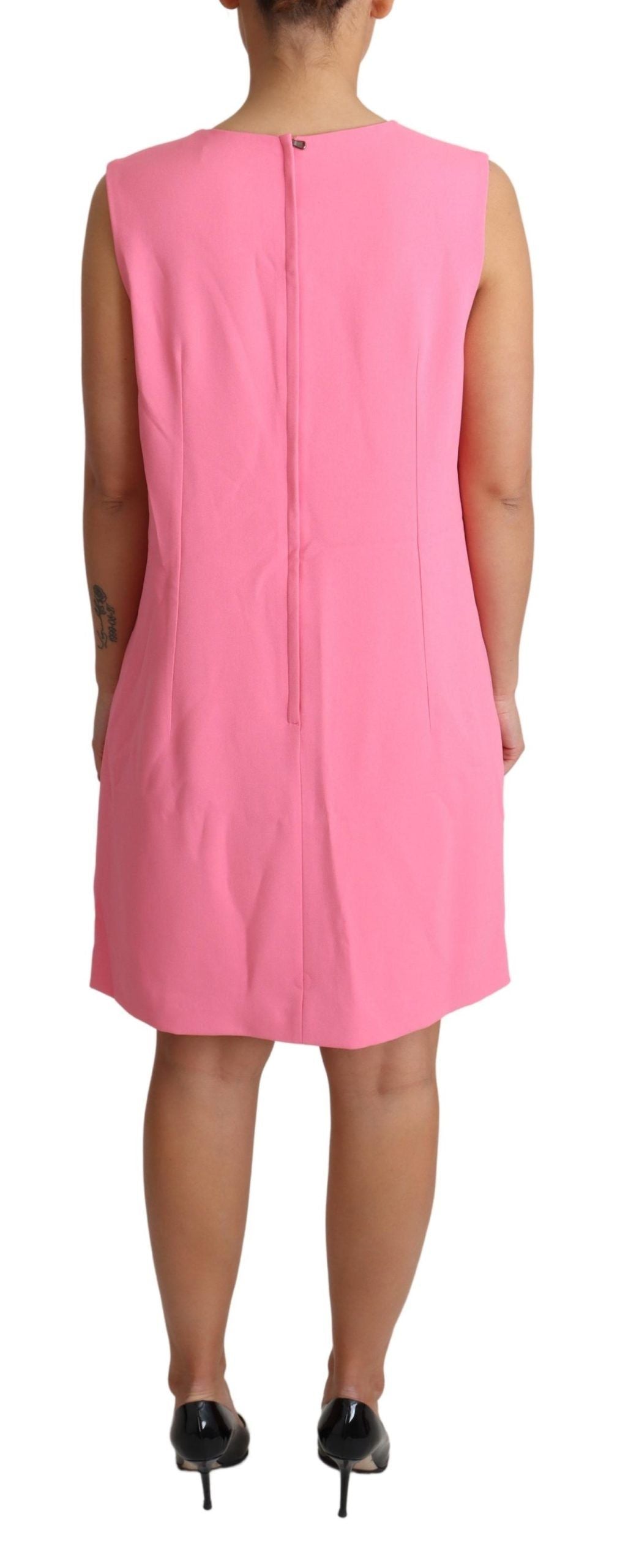 Robe droite rose sans manches Dolce &amp; Gabbana, longueur genou