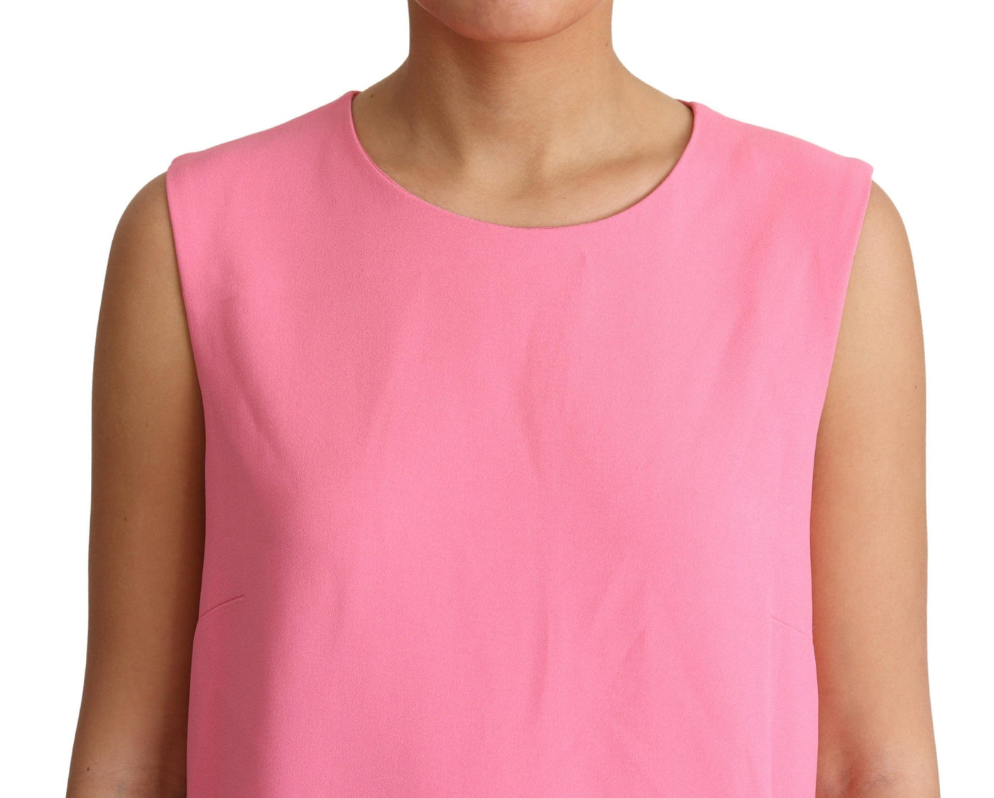 Robe droite rose sans manches Dolce &amp; Gabbana, longueur genou