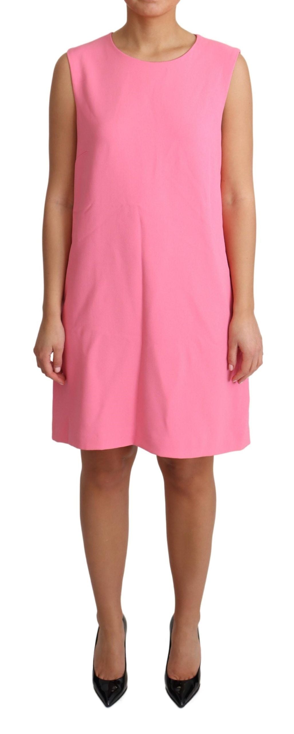 Robe droite rose sans manches Dolce &amp; Gabbana, longueur genou