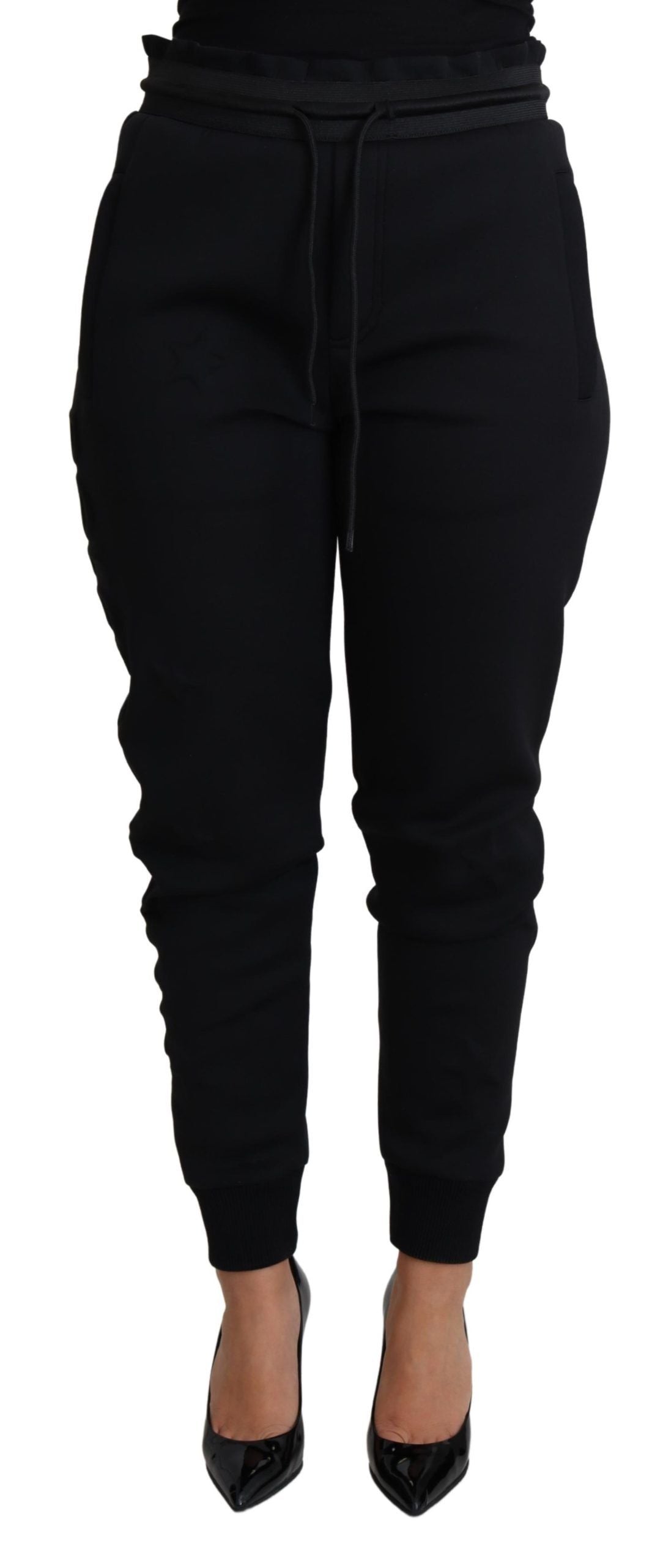 Dolce &amp; Gabbana Zwarte Polyester Neopreen Joggingbroek
