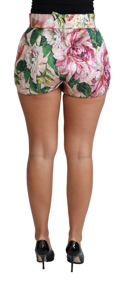 Short chaud en coton rose à imprimé floral Dolce &amp; Gabbana