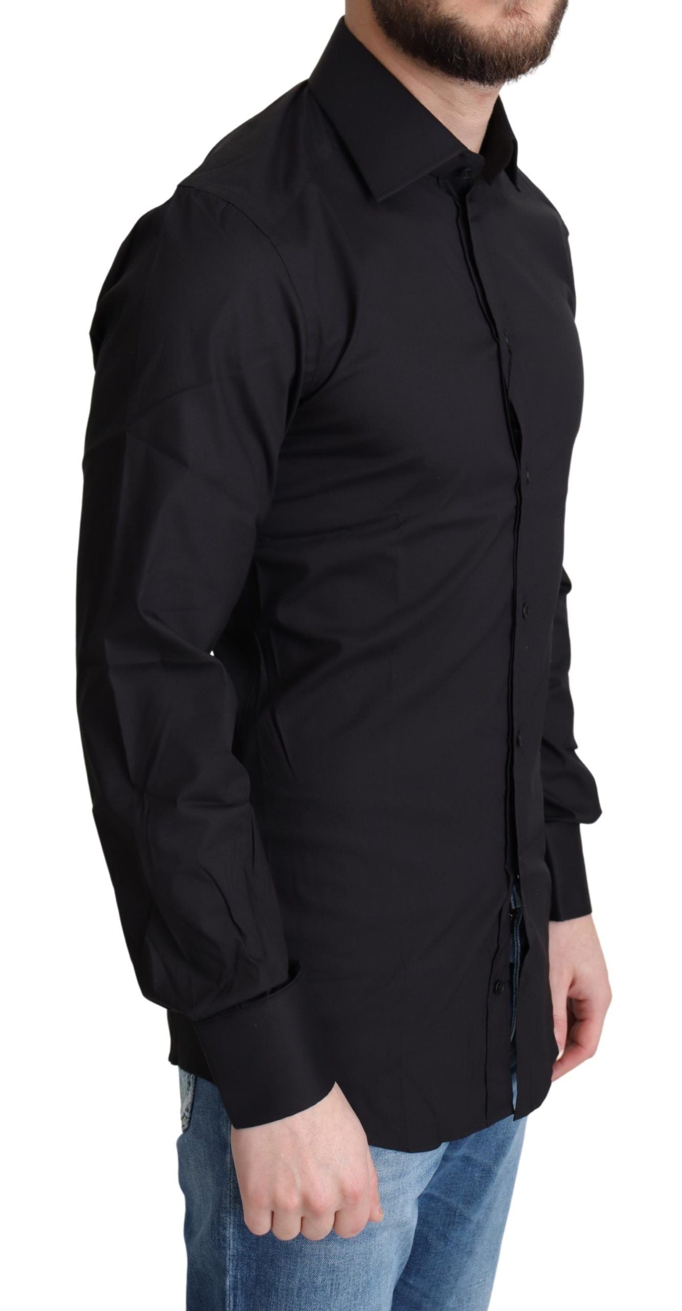 Chemise habillée en coton mélangé noir Dolce &amp; Gabbana