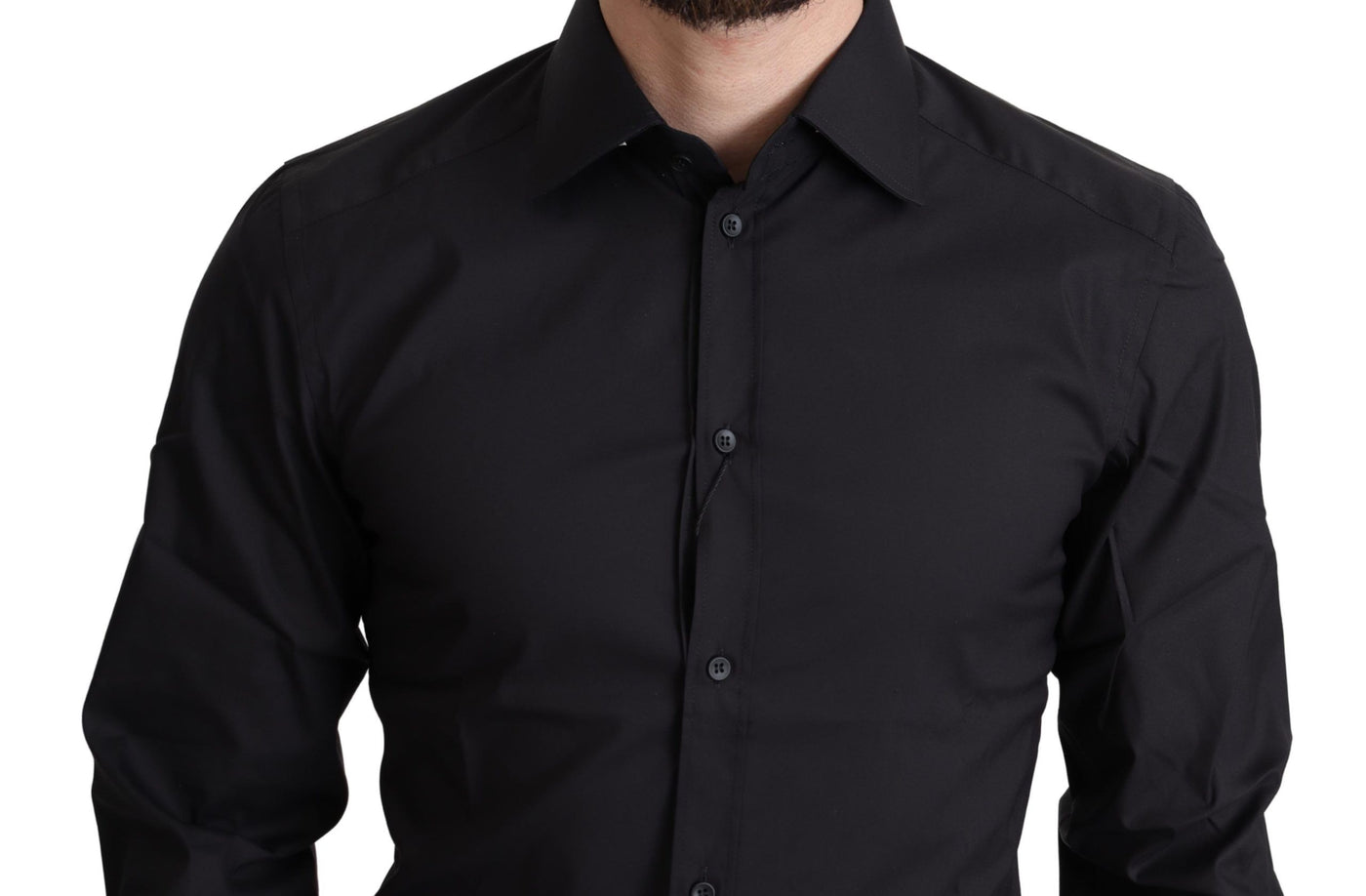 Chemise habillée en coton mélangé noir Dolce &amp; Gabbana