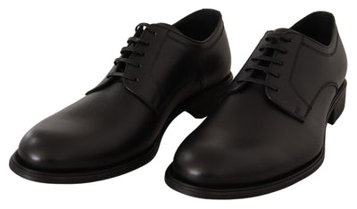 Dolce &amp; Gabbana Zwarte Leren Veterschoenen voor Heren, Formele Derby's