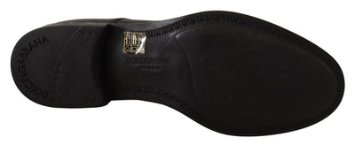 Dolce &amp; Gabbana Zwarte Leren Veterschoenen voor Heren, Formele Derby's