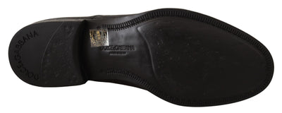 Dolce &amp; Gabbana Zwarte Leren Veterschoenen voor Heren, Formele Derby's