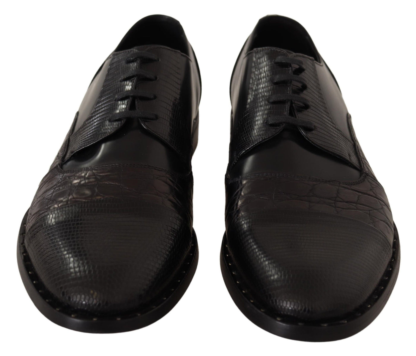 Dolce &amp; Gabbana Zwarte Leren Exotische Huiden Formele Schoenen