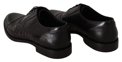 Dolce &amp; Gabbana Zwarte Leren Exotische Huiden Formele Schoenen