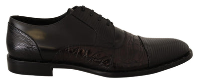 Dolce &amp; Gabbana Zwarte Leren Exotische Huiden Formele Schoenen