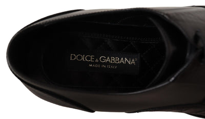 Dolce &amp; Gabbana Zwarte Leren Exotische Huiden Formele Schoenen