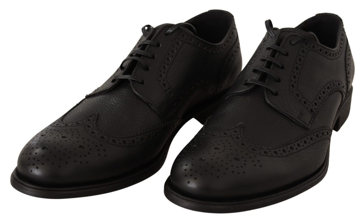 Dolce &amp; Gabbana Zwarte Leren Oxford Wingtip Formele Schoenen