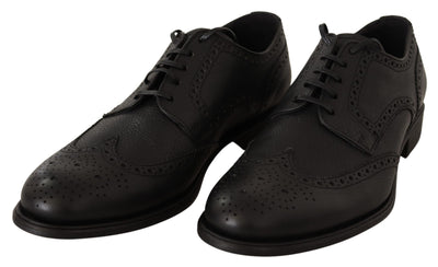 Dolce &amp; Gabbana Zwarte Leren Oxford Wingtip Formele Schoenen