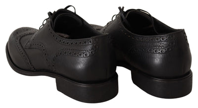 Dolce &amp; Gabbana Zwarte Leren Oxford Wingtip Formele Schoenen