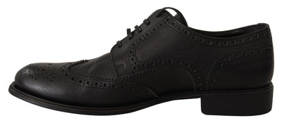 Dolce &amp; Gabbana Zwarte Leren Oxford Wingtip Formele Schoenen