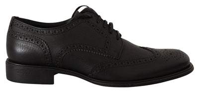 Dolce &amp; Gabbana Zwarte Leren Oxford Wingtip Formele Schoenen