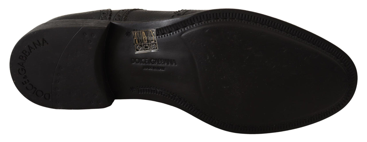 Dolce &amp; Gabbana Zwarte Leren Oxford Wingtip Formele Schoenen