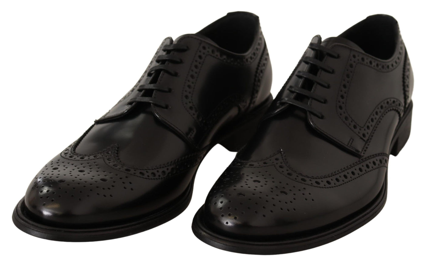 Dolce &amp; Gabbana Zwarte Leren Oxford Wingtip Formele Schoenen