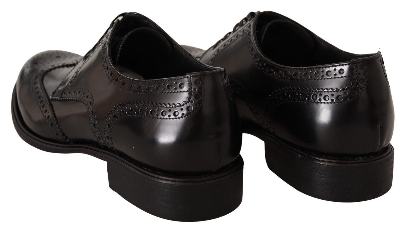 Dolce &amp; Gabbana Zwarte Leren Oxford Wingtip Formele Schoenen