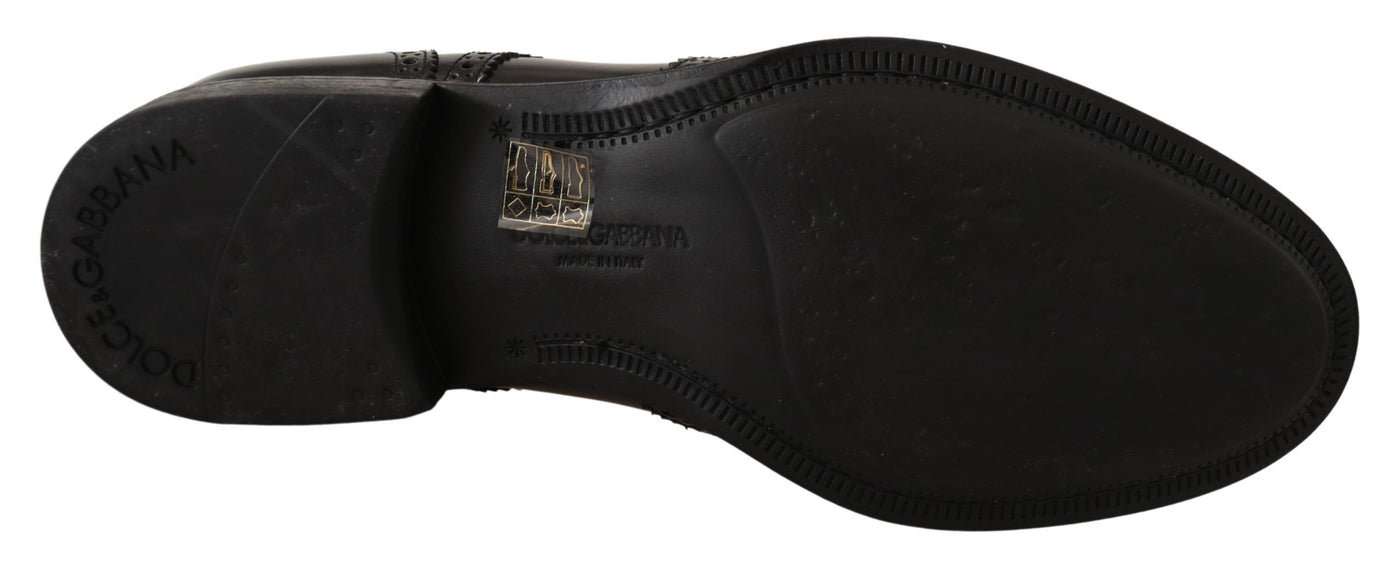 Dolce &amp; Gabbana Zwarte Leren Oxford Wingtip Formele Schoenen