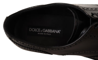 Dolce &amp; Gabbana Zwarte Leren Oxford Wingtip Formele Schoenen